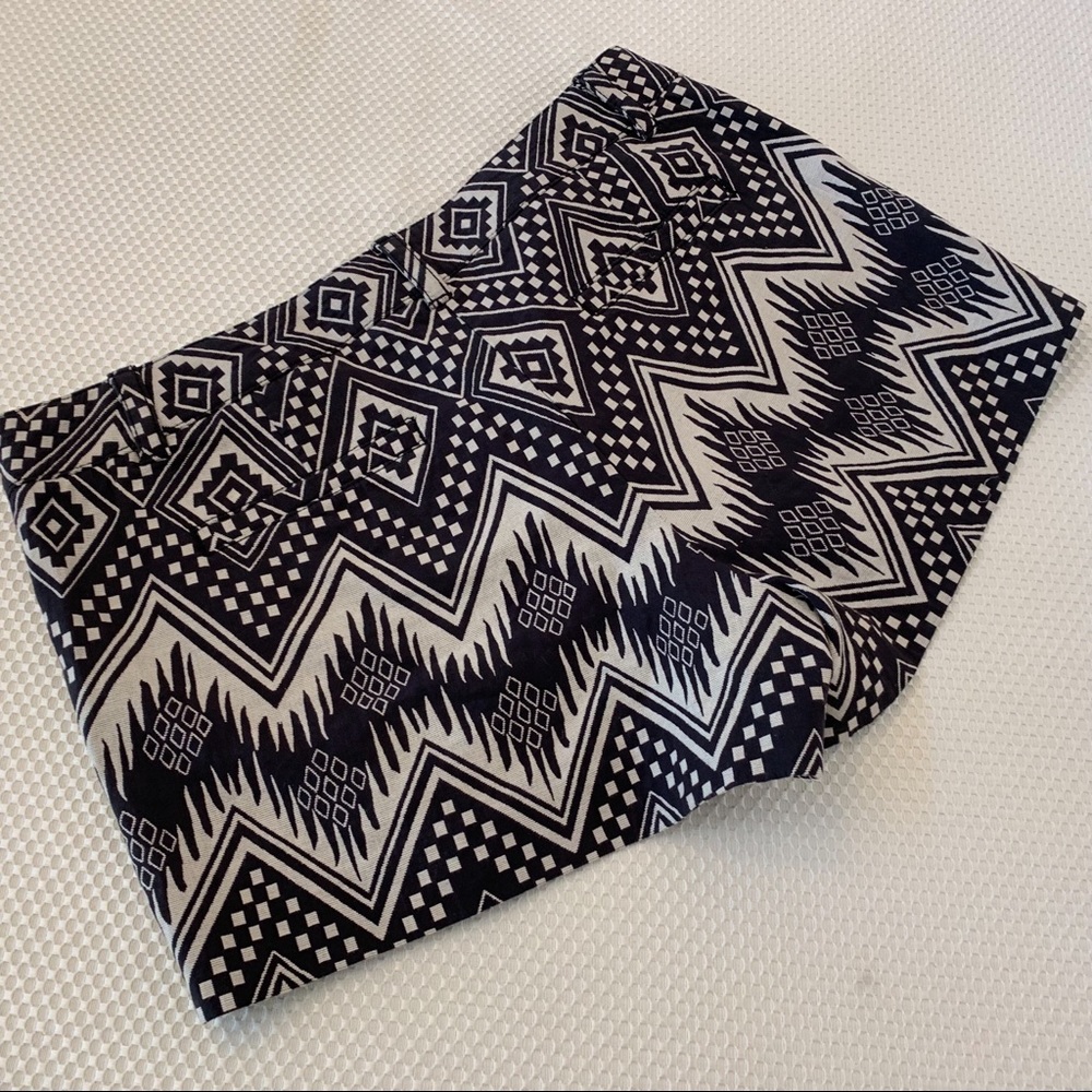 J. Crew Black White Aztec Print Shorts, NWOT - Picture 6 of 8